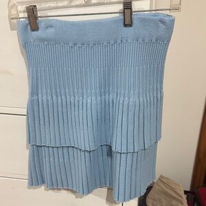 Light Blue Pleated Women's Skirt